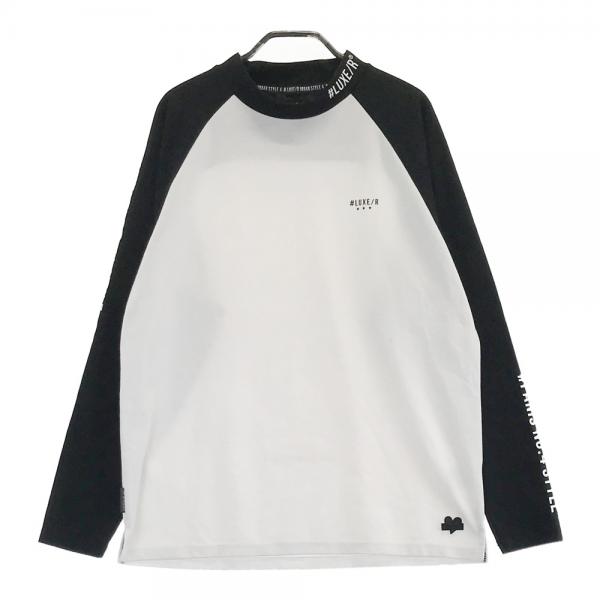 サイズ：L LUXE/R ラグジュ  モックネック 長袖Tシャツ  ホワイト系 [240101478707] ゴルフウェア メンズ ストスト LUXE/R ラグジュ モックネック 長袖Tシャツ ホワイト系 サイズ