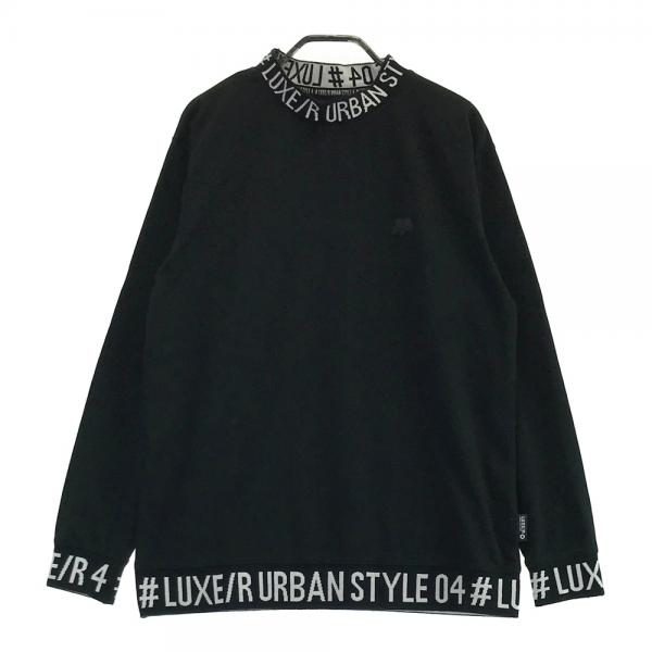 サイズ：L LUXE/R ラグジュ  モックネック 長袖Tシャツ  ブラック系 [240101478708] ゴルフウェア メンズ ストスト LUXE/R ラグジュ モックネック 長袖Tシャツ ブラック系 サイズ