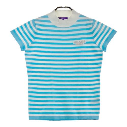 サイズ：M BEAMS GOLF ビームスゴルフ  ハイネック 半袖Tシャツ ワッペン  オレンジ系 [240101465495] ゴルフウェア レディース ストスト BEAMS GOLF ビームスゴルフ ハイネック 半袖Tシャツ ワッペン