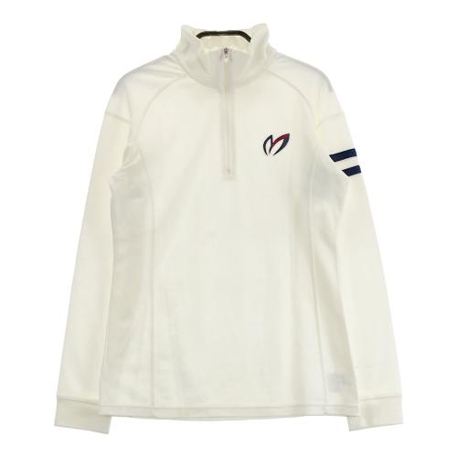 サイズ：2 MASTER BUNNY EDITION マスターバニーエディション 2024年モデル 裏起毛 ハーフジップ 長袖Tシャツ ロゴ 総柄 グレー系 [240101486215] ゴルフウェア レディース ストスト サイズ：2 MASTER BUNNY EDITION マスターバニーエディション