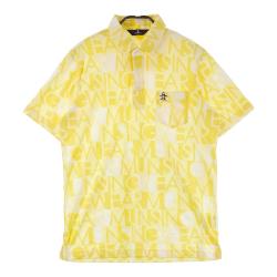 サイズ：L MUNSING WEAR マンシングウェア  半袖ポロシャツ 総柄 イエロー系 [240101479362] ゴルフウェア メンズ ストスト MUNSING WEAR マンシングウェア 半袖ポロシャツ 総柄 イエロー系
