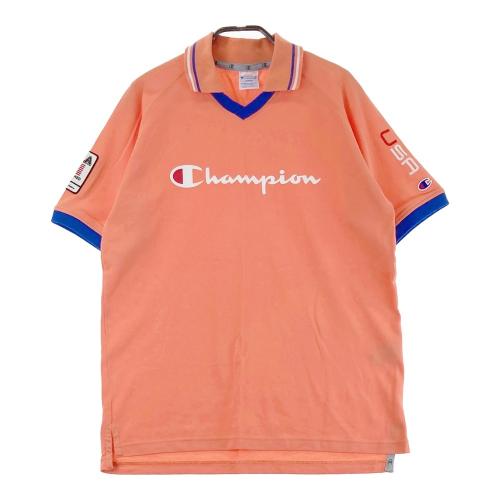 サイズ：M CHAMPION GOLF チャンピオンゴルフ  半袖モックネックTシャツ  レッド系 [240101504183] ゴルフウェア メンズ ストスト 新品】CHAMPION GOLF チャンピオンゴルフ 半袖モックネックT