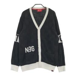 【美品】【6】NEW BALANCE GOLF 総柄 ゴルフウェア メンズ NEW BALANCE GOLF ニューバランス 長袖ポロシャツ 総柄 ブラック
