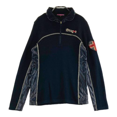 サイズ：2 DANCE WITH DRAGON ダンスウィズドラゴン  長袖ハーフジップTシャツ  イエロー系 [240101417484] ゴルフウェア レディース ストスト 美品！】DANCE WITH DRAGON ダンスウィズドラゴン ハーフジップ