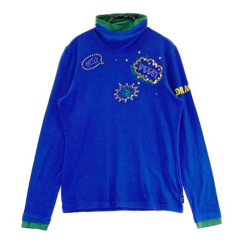 サイズ：3 DANCE WITH DRAGON ダンスウィズドラゴン  ハイネック 長袖Tシャツ  ブルー系 [240101435843] ゴルフウェア レディース ストスト サイズ：3 DANCE WITH DRAGON ダンスウィズドラゴン ハイネック