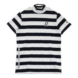 サイズ：1 PEARLY GATES パーリーゲイツ  ハイネック 半袖Tシャツ イナズマワッペン ボーダー柄 ホワイト系 [240101479935] ゴルフウェア レディース ストスト PEARLY GATES パーリーゲイツ ハイネック 半袖Tシャツ イナズマ