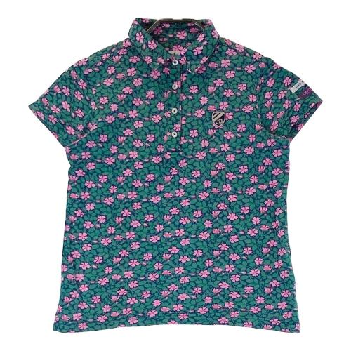 【美品】Jack Bunny！！ジャックバニー半袖ポロシャツ 花柄　Lサイズ JACK BUNNY ジャックバニー 半袖ポロシャツ 花柄 ホワイト系