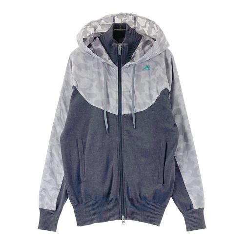 サイズ：38 ADABAT アダバット  半袖ジャケット ニット切替  グレー系 [240101417702] ゴルフウェア レディース ストスト ADABAT アダバット 半袖ジャケット ニット切替 グレー系 サイズ