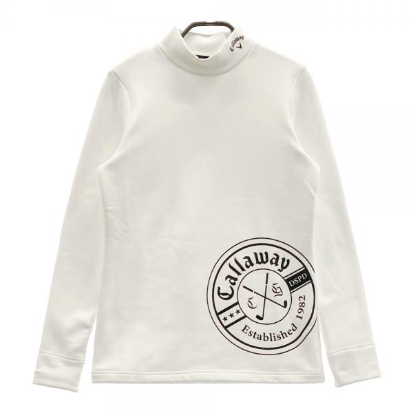 サイズ：M CALLAWAY キャロウェイ 2023年 裏起毛 ハイネック 長袖Tシャツ  ホワイト系 [240101480469] ゴルフウェア レディース ストスト CALLAWAY キャロウェイ 2023年 裏起毛 ハイネック 長袖Tシャツ