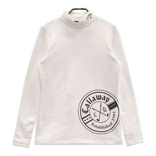サイズ：M CALLAWAY キャロウェイ 2024年モデル 裏起毛 ハイネック 長袖Tシャツ  ホワイト系 [240101416833] ゴルフウェア レディース ストスト CALLAWAY キャロウェイ 2024年モデル 裏起毛 ハイネック 長袖T