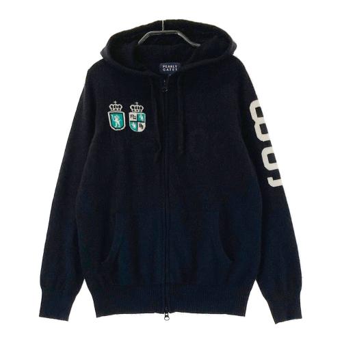 サイズ：0 PEARLY GATES パーリーゲイツ  カシミヤ ニット ジップパーカー  ブラック系 [240101480596] ゴルフウェア レディース ストスト PEARLY GATES パーリーゲイツ カシミヤ ニット ジップパーカー
