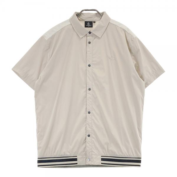 サイズ：6 1PIU1UGUALE3 GOLF  メッシュ裏地付 異素材切替 半袖ジャケット  ベージュ系 [240101481002] ゴルフウェア メンズ ストスト 1PIU1UGUALE3 GOLF メッシュ裏地付 異素材切替 半袖ジャケット