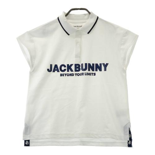 サイズ：2 JACK BUNNY ジャックバニー  半袖ポロシャツ ニット ロゴボーダー柄 ピンク系 [240101363873] ゴルフウェア レディース ストスト JACK BUNNY ジャックバニー 半袖ポロシャツ ニット ロゴボーダー