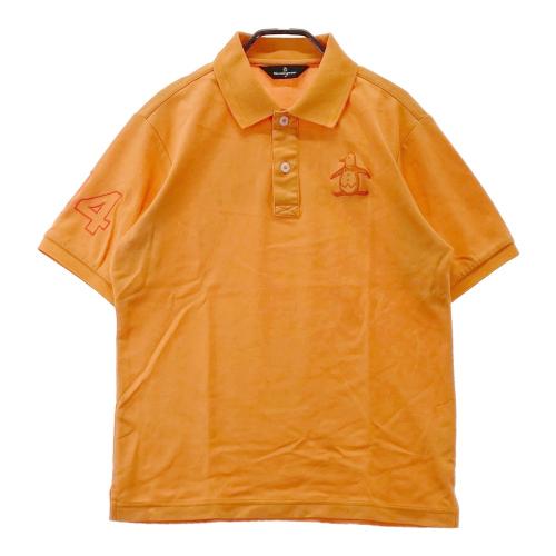 サイズ：L MUNSING WEAR マンシングウェア  半袖ポロシャツ ボタンダウン チェック×ドット柄 オレンジ系 [240101428358] ゴルフウェア メンズ ストスト MUNSING WEAR マンシングウェア 半袖ポロシャツ ボタンダウン