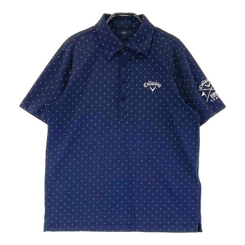 【未使用】キャロウェイ　ポロシャツ　ボタンダウン　半袖　ドット柄　ゴルフウェア CALLAWAY キャロウェイ 半袖ポロシャツ ボタンダウン ドット柄