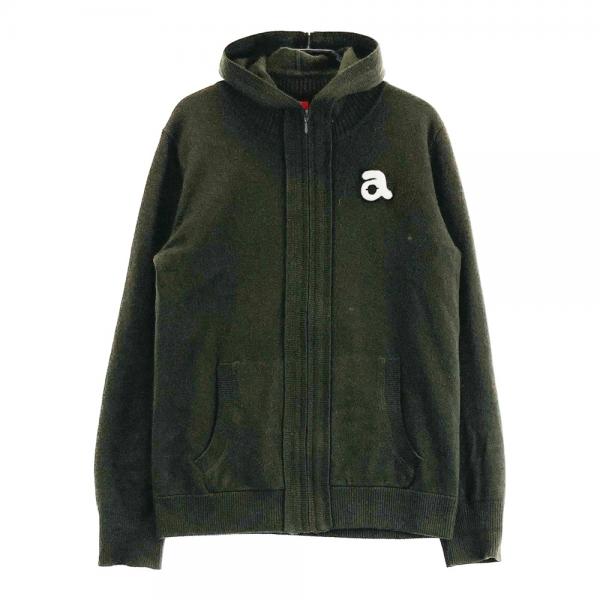 サイズ：38 ARCHIVIO アルチビオ  ニット 長袖ジップパーカー  カーキ系 [240101481450] ゴルフウェア レディース ストスト ARCHIVIO アルチビオ ニット 長袖ジップパーカー カーキ系