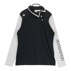 coco 中古 デサントゴルフ DESCENTE GOLF レディース 長袖ポロシャツ L 黒  ブラック  ストレッチ 中古 レディース デサントゴルフ DESCENTE GOLF 長袖ポロシャツ