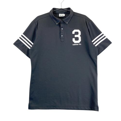 サイズ：M ADIDAS GOLF アディダスゴルフ 2024年モデル IT0924 半袖ポロシャツ ボタンダウン  ブラック系 [240101435431] ゴルフウェア メンズ ストスト ADIDAS GOLF アディダスゴルフ 2024年モデル IT0924 半袖