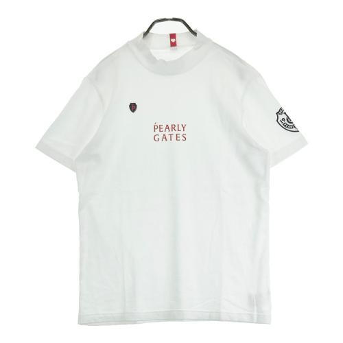 サイズ：5 PEARLY GATES パーリーゲイツ  半袖Tシャツ  ホワイト系 [240101468411] ゴルフウェア メンズ ストスト PEARLY GATES パーリーゲイツ モックネック 半袖Tシャツ