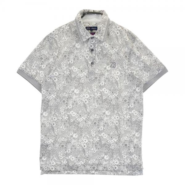 サイズ：L 23区GOLF ニジュウサンクゴルフ LIBERTY 半袖ポロシャツ 花柄 グレー系 [240101482603] ゴルフウェア メンズ ストスト 23区GOLF ニジュウサンクゴルフ LIBERTY 半袖ポロシャツ 花柄