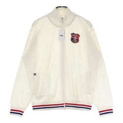 サイズ：LL FILA GOLF フィラゴルフ  ニット ジップジャケット  ホワイト系 [240101483036] ゴルフウェア メンズ ストスト FILA GOLF フィラゴルフ ニット ジップジャケット ホワイト系