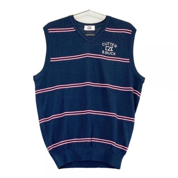 サイズ：L CUTTER&BUCK カッターアンドバック  ニットベスト  ネイビー系 [240101483361] ゴルフウェア メンズ ストスト CUTTER&BUCK カッターアンドバック ニットベスト ネイビー系