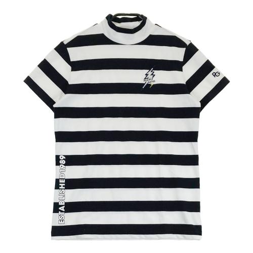 サイズ：0 PEARLY GATES パーリーゲイツ 055-2267704 半袖ハイネックTシャツ ボーダー グレー系 [240101489645] ゴルフウェア レディース ストスト PEARLY GATES パーリーゲイツ 055-2267704 半袖ハイネックT