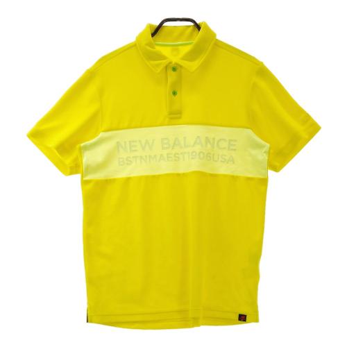 サイズ：5 NEW BALANCE GOLF ニューバランス  半袖ポロシャツ キャップ総柄 イエロー系 [240101413157] ゴルフウェア メンズ ストスト NEW BALANCE GOLF ニューバランス 半袖ポロシャツ 総柄 イエロー