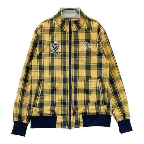 サイズ：L FILA GOLF フィラゴルフ  裏起毛 ジップジャケット チェック柄 ブラウン系 [240101428070] ゴルフウェア メンズ ストスト FILA GOLF フィラゴルフ 裏起毛 ジップジャケット チェック柄
