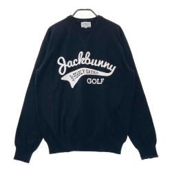 サイズ：6 JACK BUNNY ジャックバニー  裏地付 ニットブルゾン スニードジャック サークルロゴ ブラック系 [240101443057] ゴルフウェア メンズ ストスト サイズ：6 JACK BUNNY ジャックバニー 裏地付 ニットブルゾン