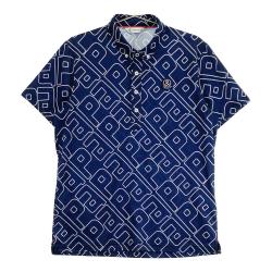 coco 中古 アンパスィ and per se メンズ 半袖ポロシャツ L ブルー系 総柄 AND PER SE アンパスィ 半袖ポロシャツ 総柄 ブルー系 サイズ：L