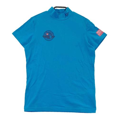 サイズ：1 PEARLY GATES パーリーゲイツ  ハイネック 半袖Tシャツ  ブルー系 [240101486094] ゴルフウェア レディース ストスト PEARLY GATES パーリーゲイツ ハイネック 半袖Tシャツ ブルー系