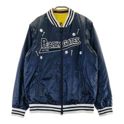 サイズ：4 PEARLY GATES パーリーゲイツ 2024年モデル 4WAY リバーシブル 中綿ジャケット ニコちゃん ネイビー系 [240101486184] ゴルフウェア メンズ ストスト PEARLY GATES パーリーゲイツ 2024年モデル 4WAY リバーシブル