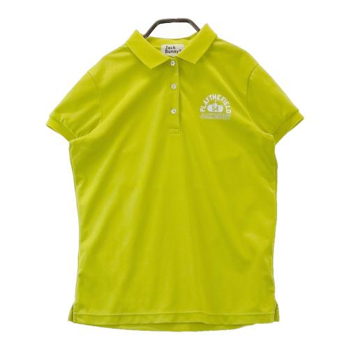 JACK BUNNY!! - coco 中古 ジャックバニー Jack Bunny!! メンズ 半袖ポロシャツ 6(XL) グリーン系 Jack Bunny!! ジャックバニー 半袖ポロシャツ グリーン×白 胸元