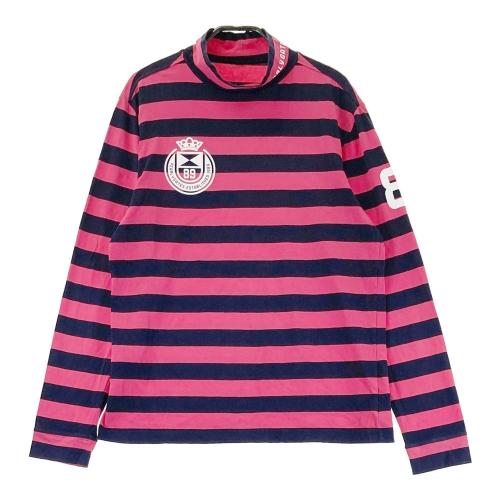 サイズ：6 PEARLY GATES パーリーゲイツ  ハイネック 長袖Tシャツ ボーダー柄 オレンジ系 [240101417965] ゴルフウェア メンズ ストスト PEARLY GATES パーリーゲイツ ハイネック 長袖Tシャツ ボーダー