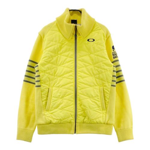 美品 オークリー ゴルフジャケット 中綿ブルゾン ニット切り替え XL OAKLEY オークリー 蓄熱 ニット切替 中綿ジャケット イエロー系