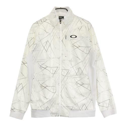 サイズ：XL OAKLEY オークリー 461746JP ジップジャケット 総柄 ホワイト系 [240101472859] ゴルフウェア メンズ ストスト OAKLEY オークリー 461746JP ジップジャケット 総柄 ホワイト系