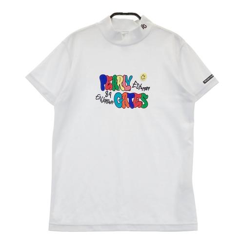 サイズ：0 PEARLY GATES パーリーゲイツ  モックネック 半袖Tシャツ  ホワイト系 [240101446695] ゴルフウェア レディース ストスト PEARLY GATES パーリーゲイツ モックネック 半袖Tシャツ
