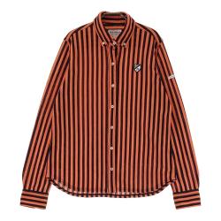 サイズ：1 JACK BUNNY ジャックバニー  長袖シャツ ボタンダウン ストライプ柄 オレンジ系 [240101417908] ゴルフウェア レディース ストスト JACK BUNNY ジャックバニー 長袖シャツ ボタンダウン ストライプ
