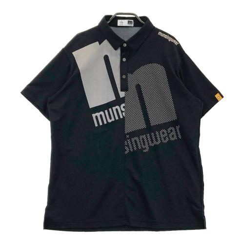 サイズ：XL MUNSING WEAR マンシングウェア 2024年モデル 半袖ポロシャツ  ブラック系 [240101433289] ゴルフウェア メンズ ストスト MUNSING WEAR マンシングウェア 2024年モデル 半袖ポロシャツ