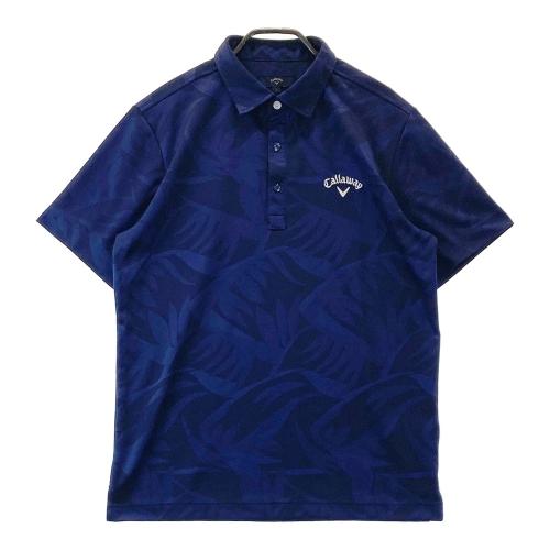 Callaway - 新品タグ付 callway ポロシャツ ゴルフウェア L 総柄 CALLAWAY キャロウェイ 半袖ポロシャツ 総柄 ネイビー系 サイズ