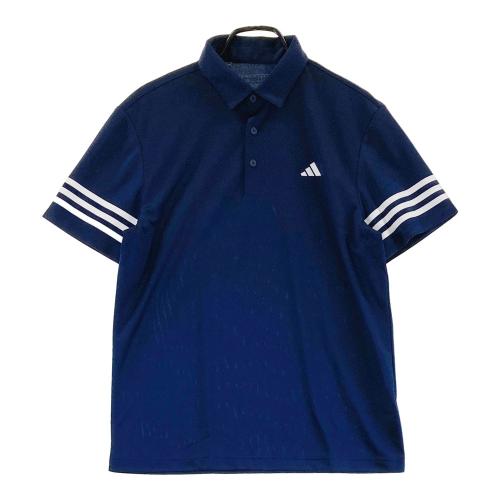 サイズ：L ADIDAS GOLF アディダスゴルフ 2024年モデル 半袖ポロシャツ  ネイビー系 [240101404038] ゴルフウェア メンズ ストスト ADIDAS GOLF アディダスゴルフ 半袖ポロシャツ ボタンダウン
