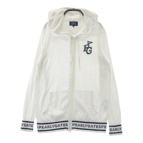 サイズ：1 PEARLY GATES パーリーゲイツ  メッシュジップパーカー  ホワイト系 [240101472698] ゴルフウェア レディース ストスト PEARLY GATES パーリーゲイツ メッシュジップパーカー ホワイト