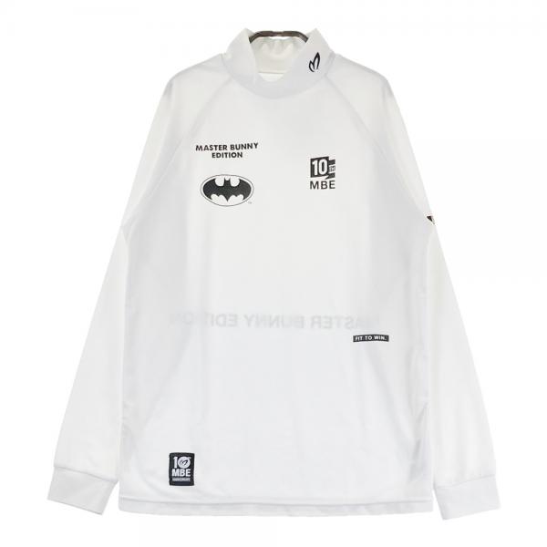 サイズ：4 MASTER BUNNY EDITION マスターバニーエディション 10周年モデル ×BATMAN ハイネック 長袖Tシャツ バットマン  ホワイト系 [240101487541] ゴルフウェア メンズ ストスト MASTER BUNNY EDITION マスターバニーエディション 10周年モデル
