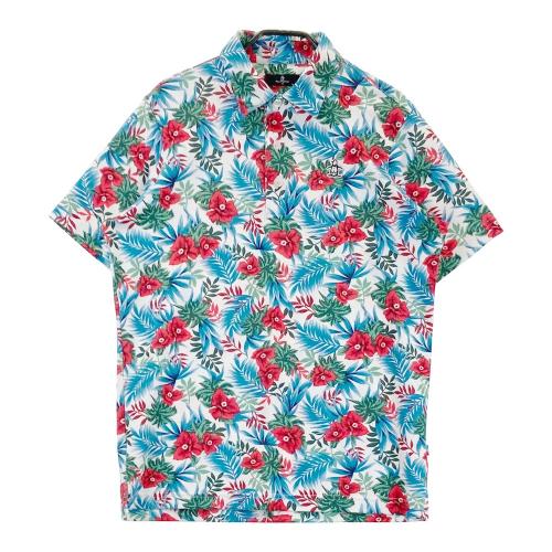 サイズ：M MUNSING WEAR マンシングウェア MGMTJA04 半袖ポロシャツ ボタンダウン 総柄 ネイビー系 [240101442113] ゴルフウェア メンズ ストスト MUNSING WEAR マンシングウェア MGMTJA04 半袖ポロシャツ ボタン