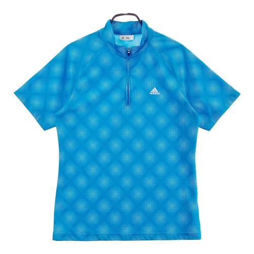 サイズ：L ADIDAS GOLF アディダスゴルフ IW1412 2024年モデル 半袖ポロシャツ 総柄 ブルー系 [240101439900] ゴルフウェア メンズ ストスト ADIDAS GOLF アディダスゴルフ IW1412 2024年モデル 半袖