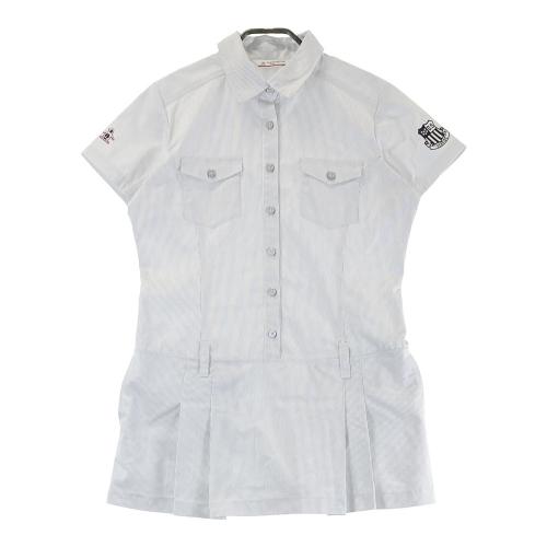 サイズ： MUNSING WEAR マンシングウェア  半袖ワンピース ワッペン ボーダー柄 ブラウン系 [240101441714] ゴルフウェア レディース ストスト MUNSING WEAR マンシングウェア 半袖ワンピース ワッペン