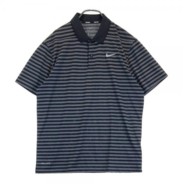 NIKE GOLF ナイキゴルフ　ポロシャツ　L グレー　ストライプ NIKE ナイキ Nike ゴルフ ポロシャツ Dri-FIT ビクトリー