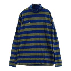 サイズ：5 PEARLY GATES パーリーゲイツ  ハイネック 長袖Tシャツ ゼブラ柄 ブラック系 [240101329917] ゴルフウェア メンズ ストスト PEARLY GATES パーリーゲイツ ハイネック 長袖Tシャツ ゼブラ柄