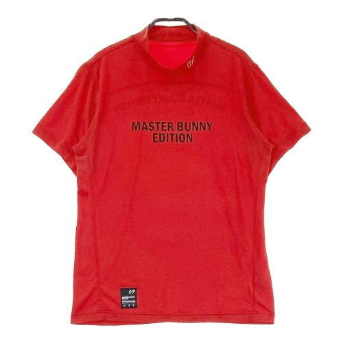 サイズ：4 MASTER BUNNY EDITION マスターバニーエディション  ハイネック　半袖Tシャツ ロゴ柄 ネイビー系 [240101504277] ゴルフウェア メンズ ストスト MASTER BUNNY EDITION マスターバニーエディション ハイネック